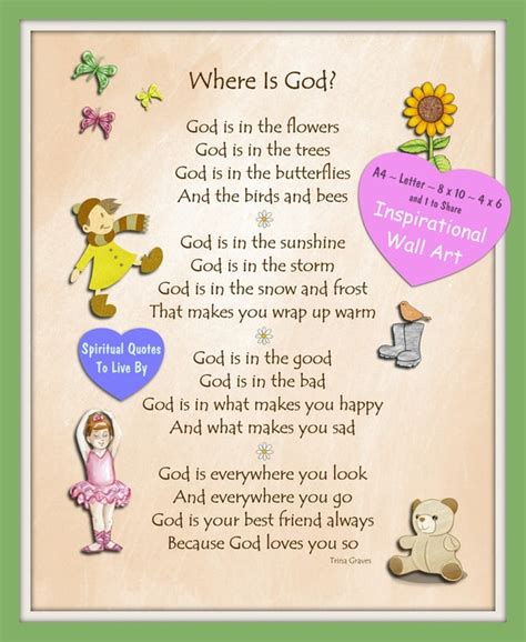 Where Is God Nursery Wall Inspirational Poem For Children