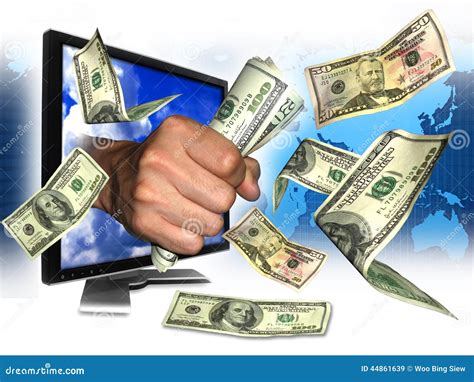 Earning Internet Money Stock Image Image Of Monitor 44861639