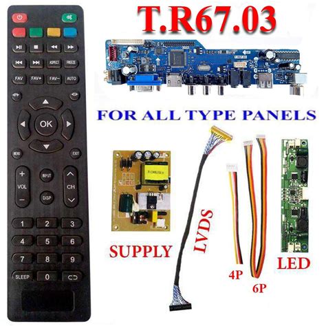 T R Universal Lcd Led Tv Board Remote Pin Lvds Grip Led