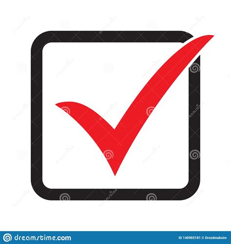 Red Check Mark In A Box Vector Icon Stock Illustration Illustration