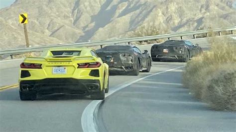 Camouflaged Corvette C8 Prototypes Spied From Behind