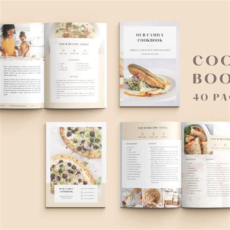 Cookbook Template Recipe Book Template Editable Canva Etsy