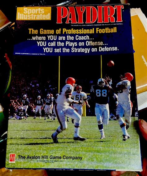 Vintage Paydirt Nfl Football Board Game By Avalon Hill Sports