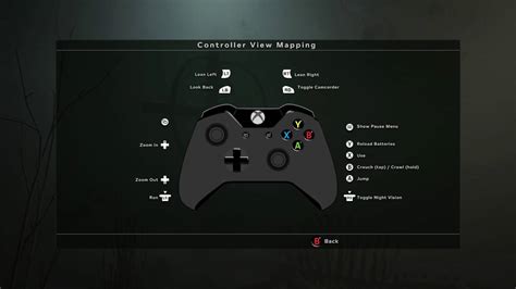 Outlast 2 Xbox One Button Controller Mapping Lean Camcorder Reload