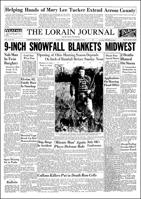 Brady's Bunch of Lorain County Nostalgia: Lorain Journal Front Page