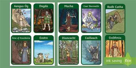 Celtic Gods Flashcards Ancient Ireland Religion Twinkl