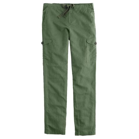 Jcrew Linen Cargo Pant In Green Lyst