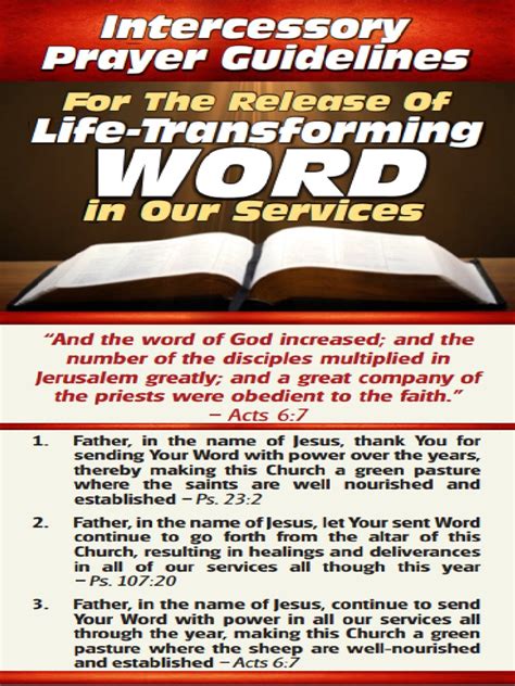 Intercessory Prayer Guidelines For Life Transforming Word In Our