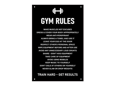 Gym Rules Etiquette Sign Plaque Notice Etsy