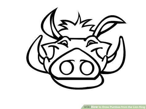 How To Draw Pumbaa From The Lion King With Pictures
