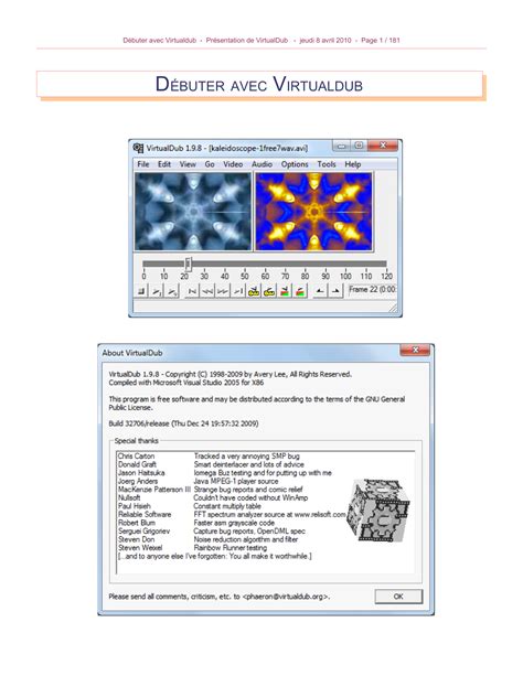 Virtualdub Virtualdub Guide De Démarrage Rapide Manualzz