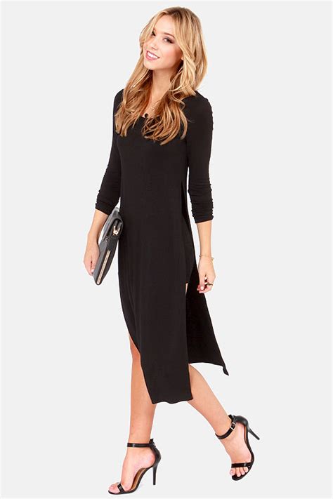 Sexy Black Dress Long Sleeve Dress 4300 Lulus