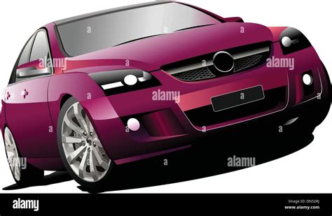 Purple Car On The Road Vector Illustration Stock Vector Image And Art