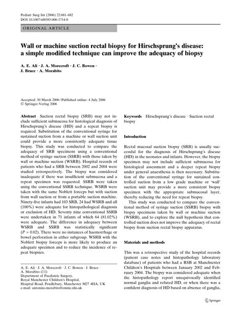 pdf wall or machine suction rectal biopsy for hirschsprung s disease a simple modified