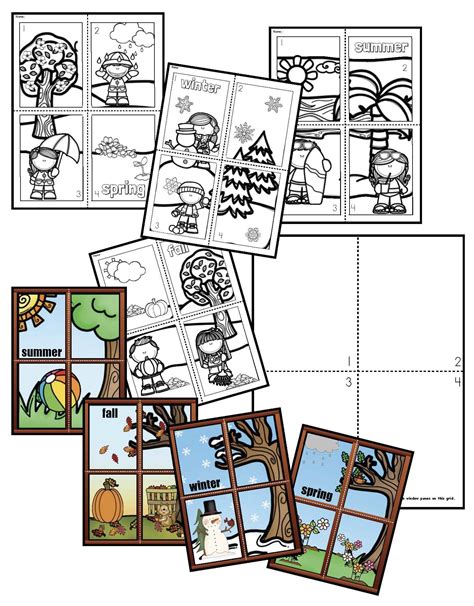 4 Seasons Activities Part 3 Seasons Activities Picture Puzzles Color Word Activities