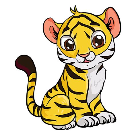 How To Draw A Baby Tiger Really Easy Drawing Tutorial