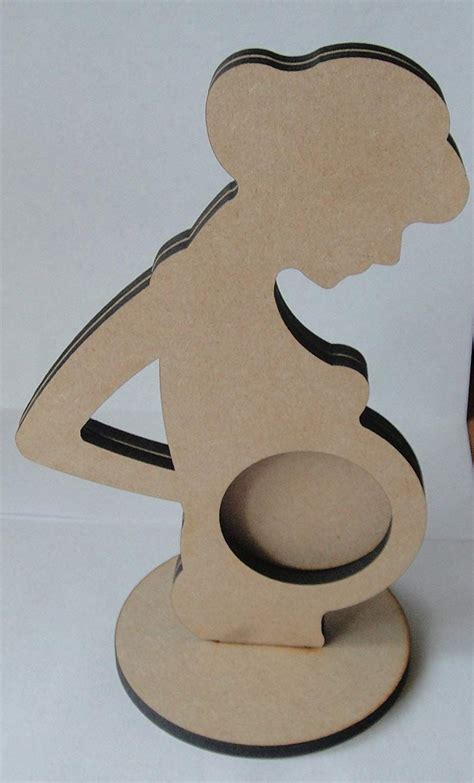 Pregnant Lady MDF Craft Shape Photo Frame By CraftyMDF: Amazon.co.uk
