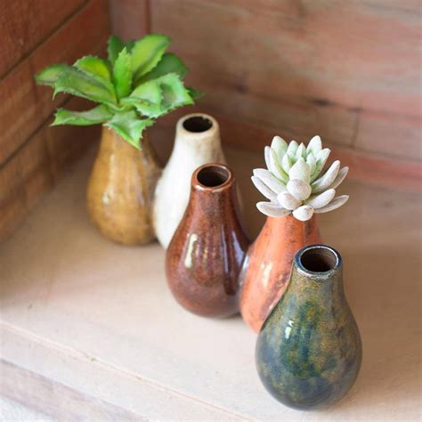 Ceramic Bud Vases ~ Earth Tone Set Of 13 Ceramic Vase Bud Vases Pottery Designs