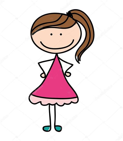 Little Girl Cute Character Stock Vector By ©yupiramos 122830654