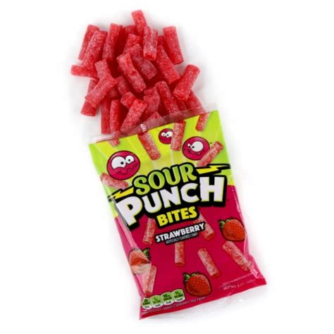 Sour Punch Chewy Strawberry Fruit Flavored Candy Bites 5 Oz Jay C