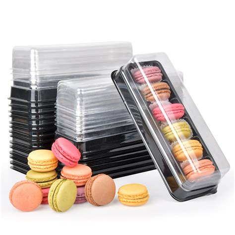 Macaron Boxes With Clear Lids50 Pack Macaroons Container T Packaging Box With 6 Grid76 X