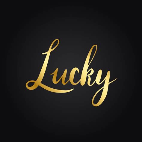 Lucky Word Typography Style Vector Free Vector
