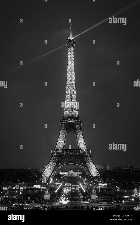 The Eiffel Tower At Night In Paris France Stock Photo Alamy