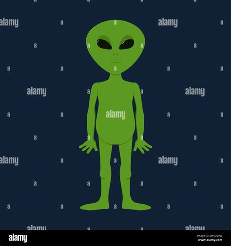 Green Alien Cartoon Style Vector Illustration Stock Vector Image