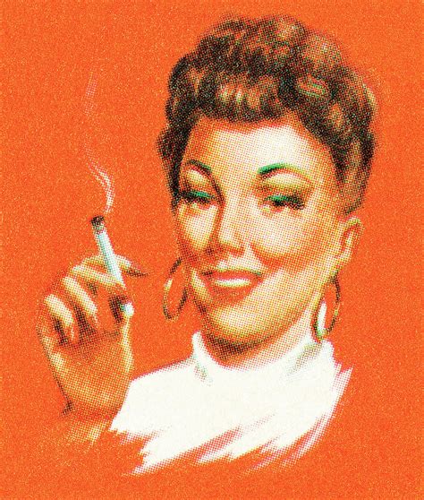 Woman Smoking Drawing By Csa Images Fine Art America