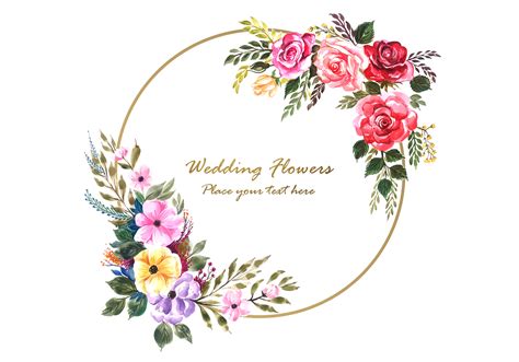 Flowers Frame With Wedding Card Background 693737 Vector Art At Vecteezy