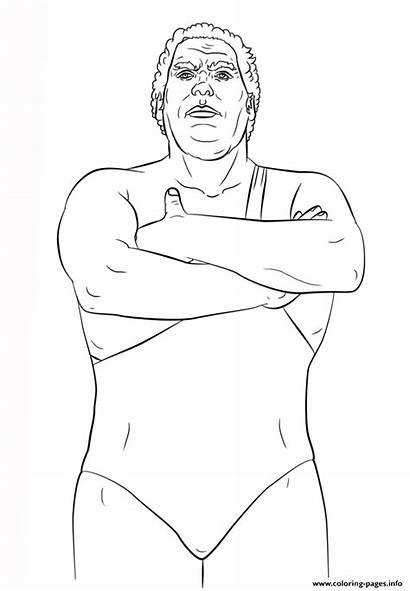 Wwe Coloring Andre Giant Pages Styles Printable