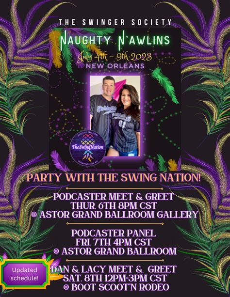 Theswingnation On Twitter Naughty Nawlins Updated Schedule Earlier The Wrong Schedule Was