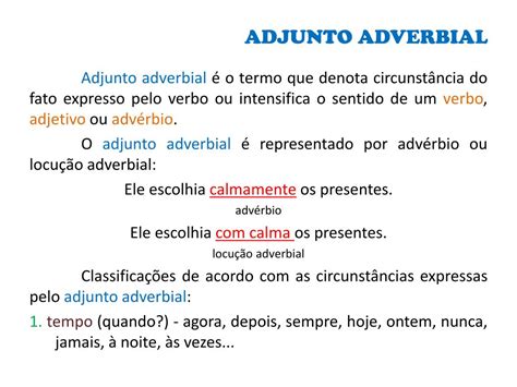 Adjunto Adverbial E Adjunto Adnominal