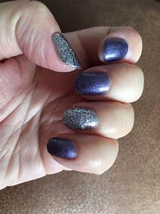 Deep Blue And Glitter Gellux Nail Polish Done At Cut Above Barnsley