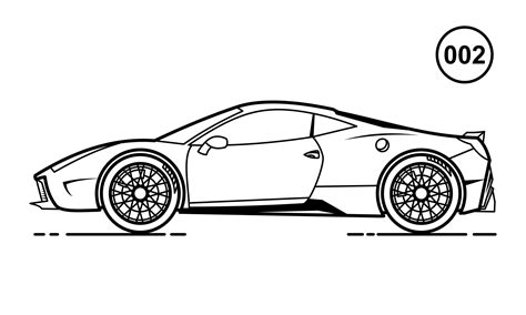 Sport Car Drawing Outline