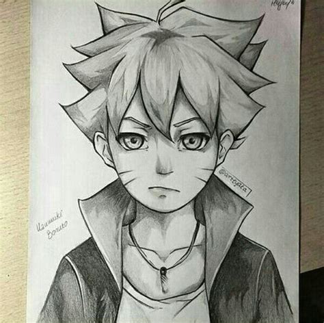 Best Boruto Pencil Shading With Images Naruto Sketch