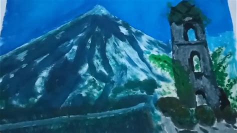 How To Paint Mount Mayon Youtube