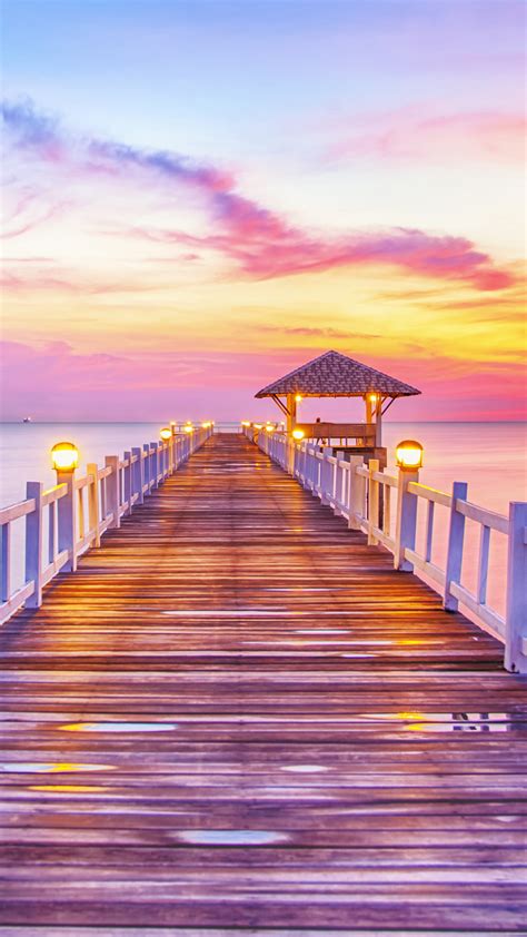 Sunset Pier Iphone Wallpapers