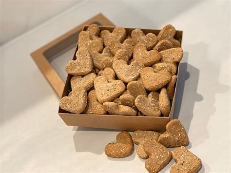 Natural Dog Treats Peanut Butter Heart Shaped Love Bites Boxed Etsy