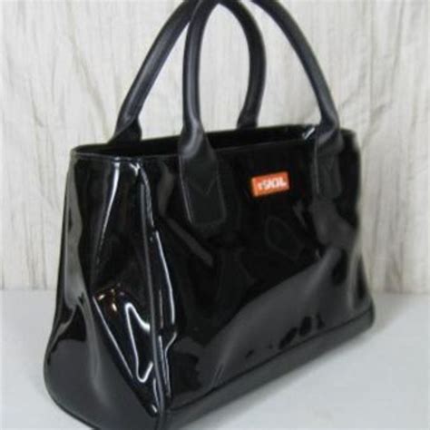 Sachi Patent Stylish Lunch Bag Insulated Patent Leather Look Stylish