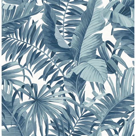 A Street Alfresco Navy Palm Leaf Wallpaper Sample 2744 24133sam The