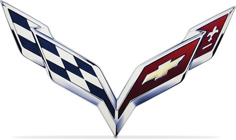 C7 Corvette Stingray Crossed Flag Emblem Metal Sign 6 X 4 Emblems