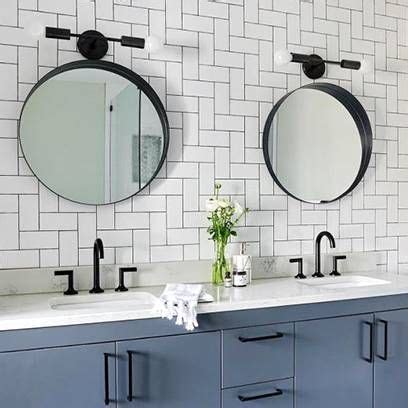 Bathroom faucet,bathroom sink faucet,widespread matte black stainless steel vanity sink faucet,best modern 3 holes 2 handles 8 inch brass commercial bath lavatory sinks faucets set with hoses. Modern Furniture and Home Decor | CB2 | Round mirror ...