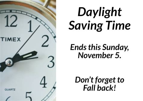 Daylight Saving Time Ends Trinity United Methodist Church