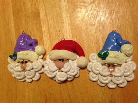 Have you ever wished, that making a christmas ornament is as easy as meaking cookies? Handmade Clay Santa Tutorial | Polymer clay christmas ...