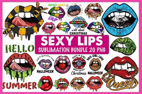 sexy lips sublimation bundle bundle · creative fabrica