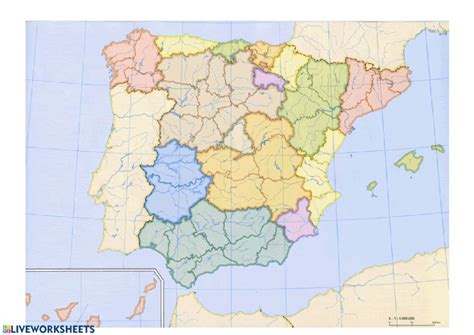 Mapa Político España Provincias Worksheet