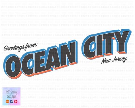 Greetings From Ocean City Nj Svg Only Etsy