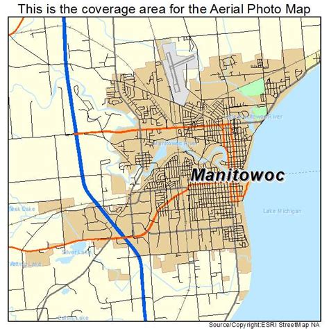 Aerial Photography Map Of Manitowoc Wi Wisconsin