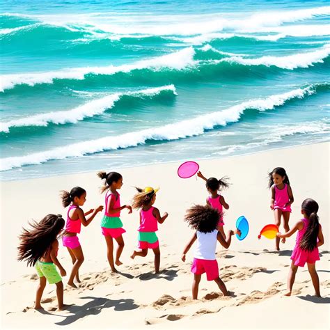 Desenhos Para Imprimir E Colorir De Meninas Brincando Na Praia